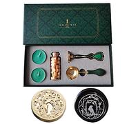 PORXFLY Wax Seal Stamp Set,Vintage Personalized European style Wax Seal Stamp Kit Gift Box Set for Wedding Invitations, Letters,Wine Packages,Cards Envelopes, Gift Wrapping (Crow)