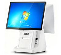 POS Cash Register for Retail with 15.6” Dual Touch Screen, 58MM Thermal Printer, Compatible Cash Drawer, Barcode Scanner, Windows, 4GB RAM, 64GB SSD for Restaurant