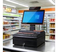 POS Cash Register System with 15.6" Touch Screen, Intel i5 Processor, 8GB RAM, 128GB SSD, Windows 10 for Retail and Restaurant Use
