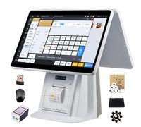 POS Cash Register System with Dual 15.6" Touchscreen, Intel i3, 8GB RAM, 128GB SSD, Windows 7/10 for Retail and Restaurant, Smart POS Solution for Small Business