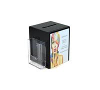 Pos Display Shop Black Acrylic Suggestion Comments Ballot Feedback Collection Box with Leaflet Holder and A5 Portrait Poster Holder PDS9470 (Black)
