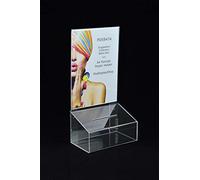 Pos Display Shop Clear Acrylic Suggestion Comments Feedback Collection Box with A4 Portrait Poster Holder - PDS9474 Clear A4P
