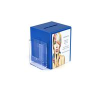 Pos Display Shop Light Blue Acrylic Suggestion Comments Ballot Feedback Collection Box with Leaflet Holder + A5 Portrait Poster Holder PDS9470 (Light Blue)