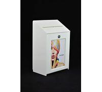 Pos Display Shop Lockable White Acrylic Suggestion Ballot Comments Feedback Collection Box - PDS9463 White