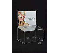 Pos Display Shop Medium Clear Acrylic Lockable Suggestion Comments Ballot Feedback Collection Box - BB0002 Clear