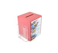 Pos Display Shop Medium Pink Acrylic Suggestion Comments Ballot Feedback Collection Box with Leaflet Holder + A5 Portrait Poster Holder PDS9470 Salmon Pink