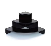 Pos Display Shop Modern Curved Corner Black Acrylic 3 Tier 3 Step Presentation Display Stand Riser Plinth PDS9055