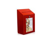 Pos Display Shop Red Acrylic Lockable Suggestion Ballot Comments Feedback Collection Box - PDS9463 Red