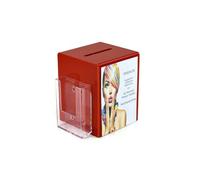 Pos Display Shop Red Acrylic Suggestion Comments Ballot Feedback Collection Box with Leaflet Holder and A5 Portrait Poster Holder PDS9470 (Red)