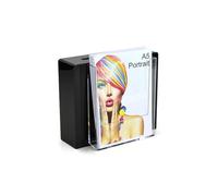 Pos Display Shop Slim Black Acrylic Suggestion Comments Ticket Collection Box with A5 Portrait Leaflet Holder - BB0016 (Black)