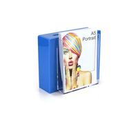 Pos Display Shop Slim Light Blue Acrylic Suggestion Comments Ticket Collection Box with A5 Portrait Leaflet Holder - BB0016 (Light Blue)