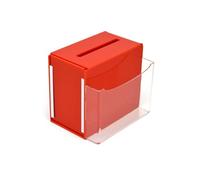 Pos Display Shop Small Red Acrylic Suggestion Comments Ticket Ballot Feedback Collection Box - BB0014 Red - 100% Recyclable!