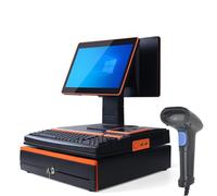 POS System Dual Touch Screen with Thermal Printer & Cash Drawer,Double