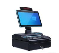 POS System for Small Business, All-in-One Cash Register with 15.6" Touch Screen, Dual-core CPU, 128GB SSD, 8GB Memory, Printer, Cash Drawer, Windows 10