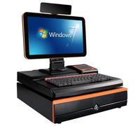 POS System for Small Business, All-in-One Cash Register with 15.6 Touch Screen, Dual-core CPU, 128GB SSD, 8GB RAM, Barcode Scanner, Printer, Cash Drawer, Windows 10