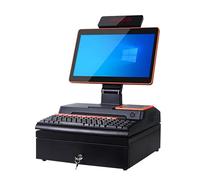 POS System for Small Business, All-in-One Cash Register with 15.6" Touch Screen, Dual-core CPU, 128GB SSD, 8GB Memory, Printer, Cash Drawer, Windows 10