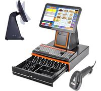 POS System, Touch Screen Cash Register with 15.6 Inch Display, i5 Processor, 8GB RAM, 128GB Storage, Built-in Thermal Printer, Multi-Angle Adjustment for Grocery