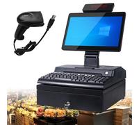 POS System with 15.6 inch Touch Screen, Built-in Printer, and Keyboard - Windows 10 for Retail and Restaurant Operations