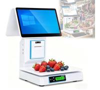 POS System with Integrated Scale, 15.6-Inch Capacitive Touchscreen Cash Register, Retail and Catering Single Screen Terminal