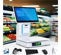 POS System with Integrated Scale, Windows Cash Register, 15.6-Inch Touchscreen, Retail and Hospitality Terminal, 8 GB RAM, 256 GB SSD, 58 MM Printer