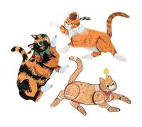 Posable Cat Paper Doll Craft Kit | Flexible Bulldog Decoration with 14 Movable Joints | Animal Figure Paper Craft Kit - for Desktop Home Party Hobby Halloween Thanksgiving Holiday Birthday Dormitory A