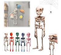 Posable Skull Fridge Magnets,Goth Fridge Magnets Skeleton,3D Printed Articulated Skeleton,Mini Skull Fridge Magnets with Movable Joints,Multi-Color Human Skull Magnetic Decor for Refrigerator Locker