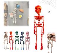 Posable Skull Fridge Magnets,Goth Fridge Magnets Skeleton,3D Printed Articulated Skeleton,Mini Skull Fridge Magnets with Movable Joints,Multi-Color Human Skull Magnetic Decor for Refrigerator Locker