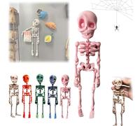 Posable Skull Fridge Magnets,Goth Fridge Magnets Skeleton,3D Printed Articulated Skeleton,Mini Skull Fridge Magnets with Movable Joints,Multi-Color Human Skull Magnetic Decor for Refrigerator Locker