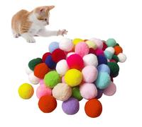 POSAPET Cat Toy Pom Pom Balls, Soft Plush Balls for Interactive Play & Pet Training, Lightweight Polyester Toys for Indoor Cat(55-Pack 1.6-Inch)