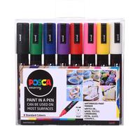 POSCA PC-3M Fine Bullet Tip Multi-Surface Paint Markers Assorted Colours Pack8