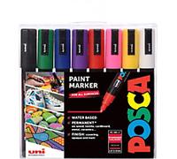 POSCA 153544843 Permanent Paint Marker Assorted Broad Bullet 1.8 - 2.5 mm Pack of 8