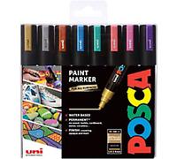 POSCA 153544855 Permanent Paint Marker Assorted Broad Bullet 1.8 - 2.5 mm Pack of 8
