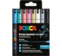Posca 181757 Marker Set, 8 Metallic PC-1MR Acrylic Pens, Permanent Marker 0.7mm Round Tip