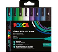 Posca 182554 - Set of 8 PC-5M Acrylic Pens - Permanent Marker with Round Tip 1.8-2.5 mm
