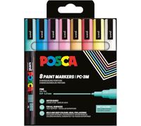Posca 186552 - Set of 8 PC-3M Acrylic Pens - Permanent Marker 0.9-1.3mm Round Tip