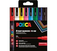 Posca 186558 Set of 8 PC-3M Acrylic Pens Permanent Marker 0.9-1.3mm Round Tip