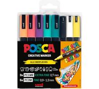 uni-ball 186827 Posca Marker Set Sneaker Pens 8 Case Opaque on Light Surfaces