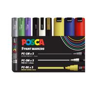 Posca Assorted Acrylic Paint Marker Pens, Standard Colours (9-Pack)