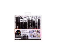 Posca Uni Paint Marker Pens in Black - Assorted Nibs - Set of 8, none