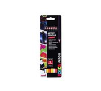 POSCA KPE-200 Oil and Wax Colouring Pencils. Premium Tough Nib for Arts and Crafts. Multi Surface Use On Wood, Fabric, Paper, Cardboard, & Canvas. Perfect for Creative Drawing. Set of 6 Sunny Colours