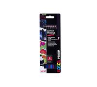 POSCA KPE-200 Oil Wax Colouring Pencils. Premium Tough Nib Arts Crafts. Multi Surface Use On Wood,Fabric,Paper,Cardboard,& Canvas. Perfect Creative Drawing. Set of 6 Luxe Colours,238212677,Multicolor