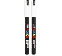Posca Marker, line 0,7 mm, extra-fine, white, 1 pc (Pack of 2)