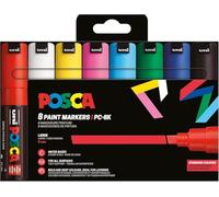 Posca Marker Set 8 PC-8K Acrylic Pens 8mm Wedge Tip Permanent Marker Pen