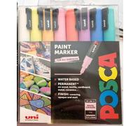 Posca Paint Markers Pens 8 Permanent Pastel Colours PC-3M