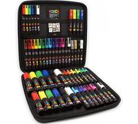 POSCA - PC-17K / PC-7M / PC-5M / PC-3M / PC-1M / PC-1MR - Paint Marker Art Pens - Travel Hard Case of 54