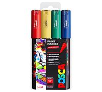 Posca - PC-1M Art Paint Markers - Set of 4 - in Plastic Wallet (Primary Tones)