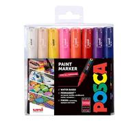 POSCA PC-1M Extra-Fine Tip Acrylic Paint Marker Pens, 16 Standard Colours | 0.7-1 mm Extra Fine Tip, For Detailed Work, All Surfaces, Water-Based, Biodegradable Packaging