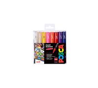 POSCA PC-1M Extra-Fine Tip Acrylic Paint Marker Pens, 16 Standard Colours, For All Surfaces (Pack of 16 Pens)