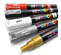 POSCA PC-1M Paint Marker Pen - Fabric Glass Pen - Extra Fine - Pack of 5
