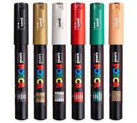 POSCA PC-1M Set Range of 5 Colours plus Free Light Orange